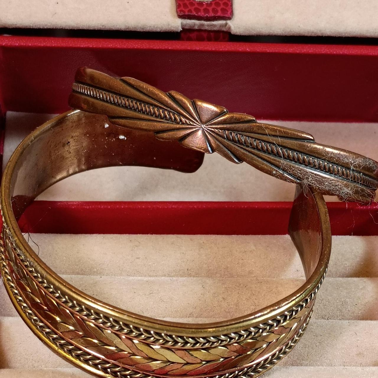 Women's Jewelry - Gold – Solid copper bangle brac… - image 3