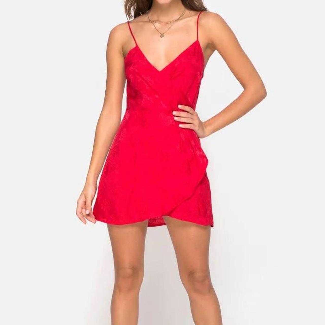 Motel rocks red satin dress hotsell