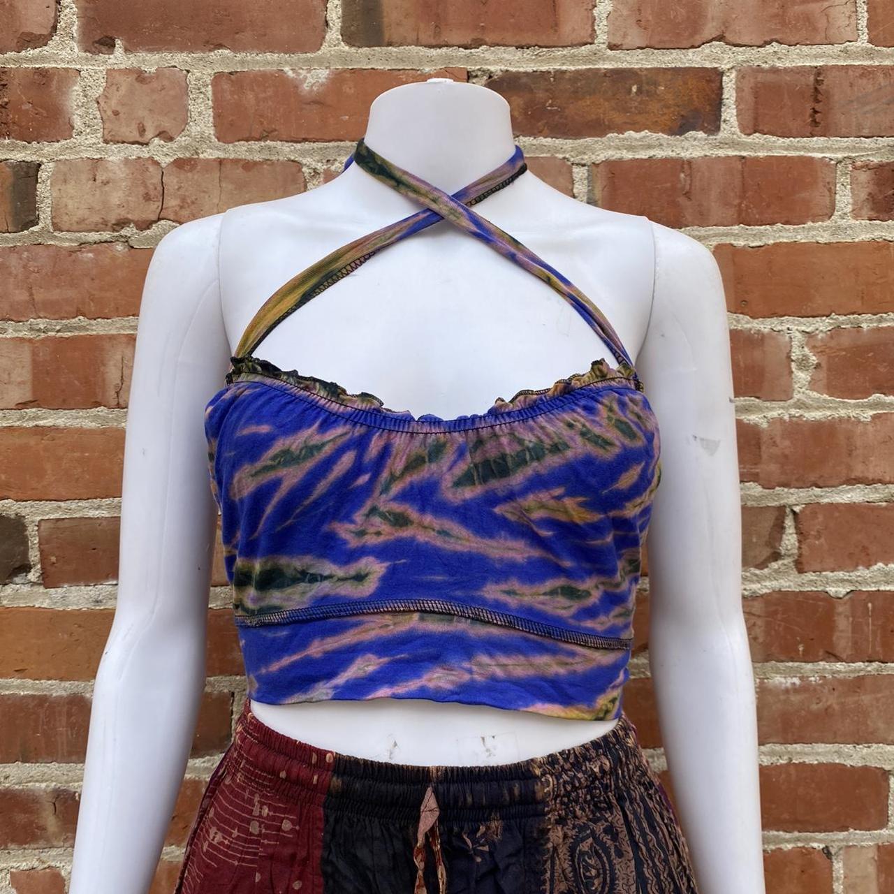 Women's Purple and Blue Crop-top | Depop