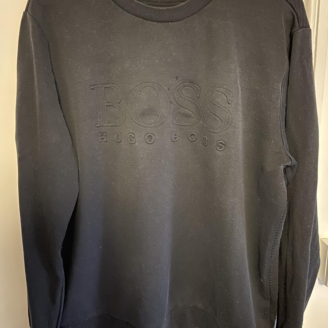 Hugo boss XXL black sweater, fits more mediumlarge Depop