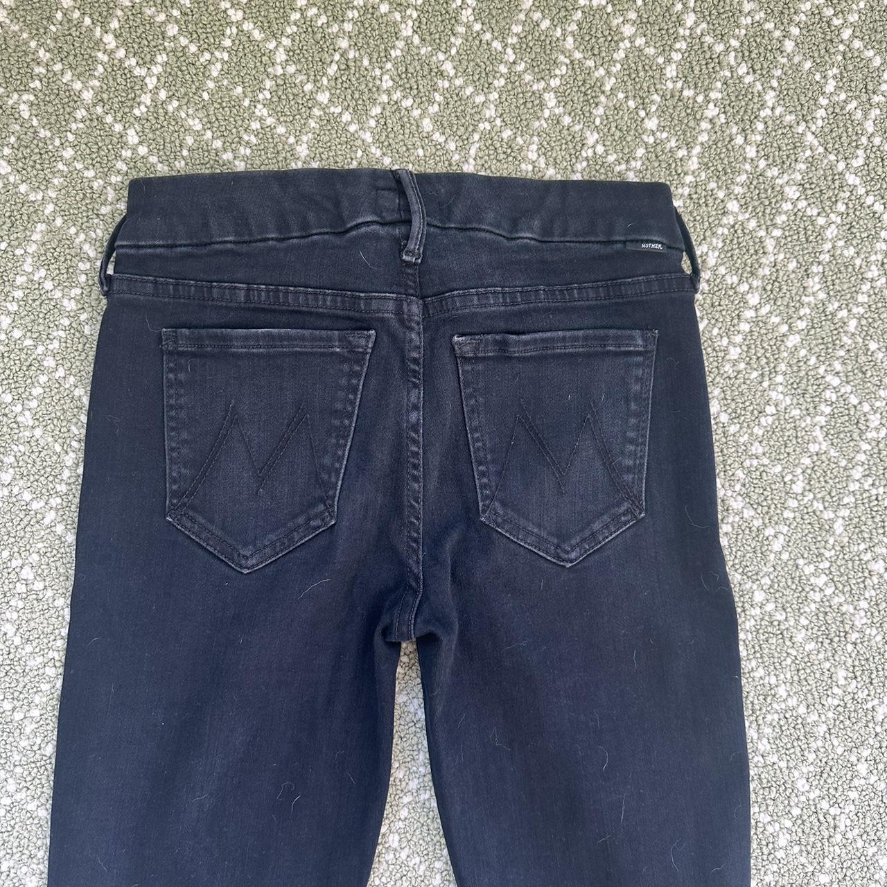 Mother denim size 25 low waist skinny jeans black - Depop