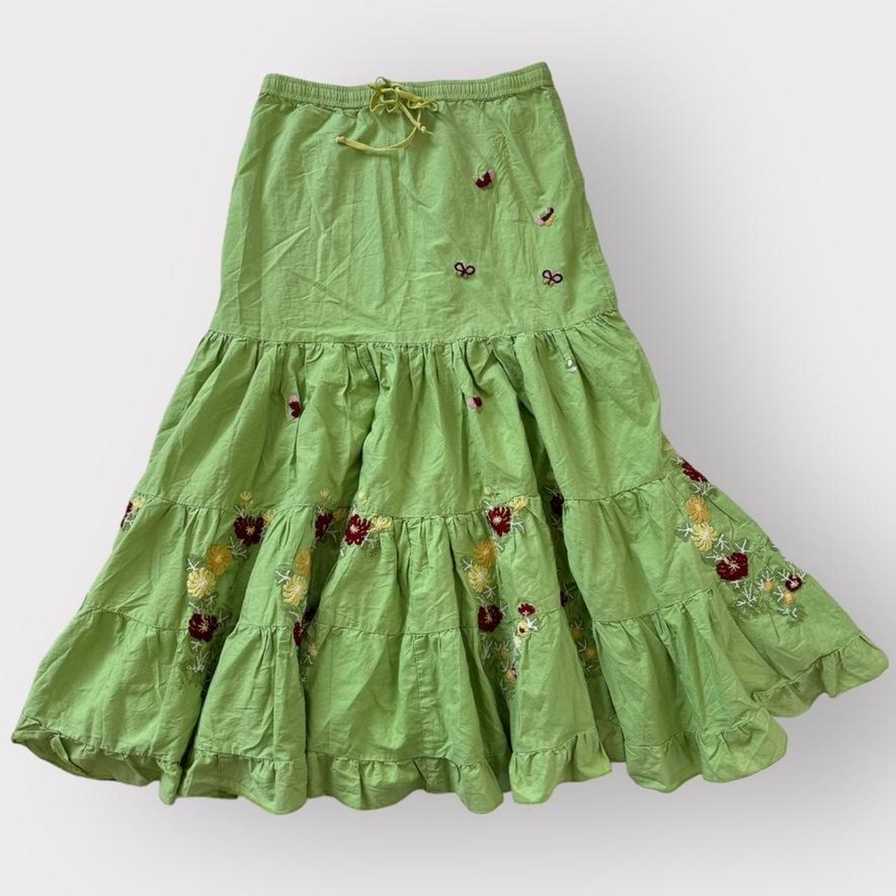 Da-nang cotton skirt with butterflies and flowers... - Depop