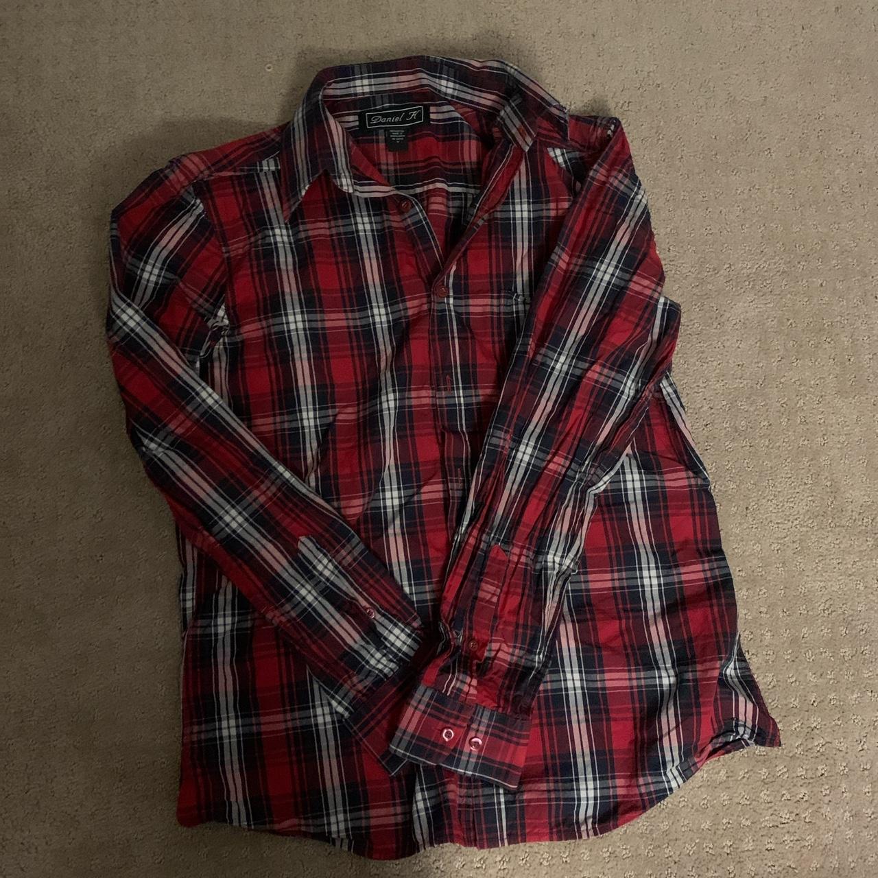 Men's Red and Blue Shirt | Depop