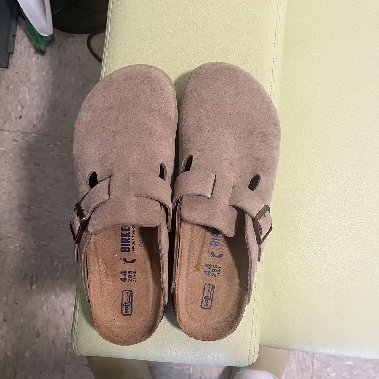 Custom LV Birkenstock Arizona White Sandals Upper - Depop