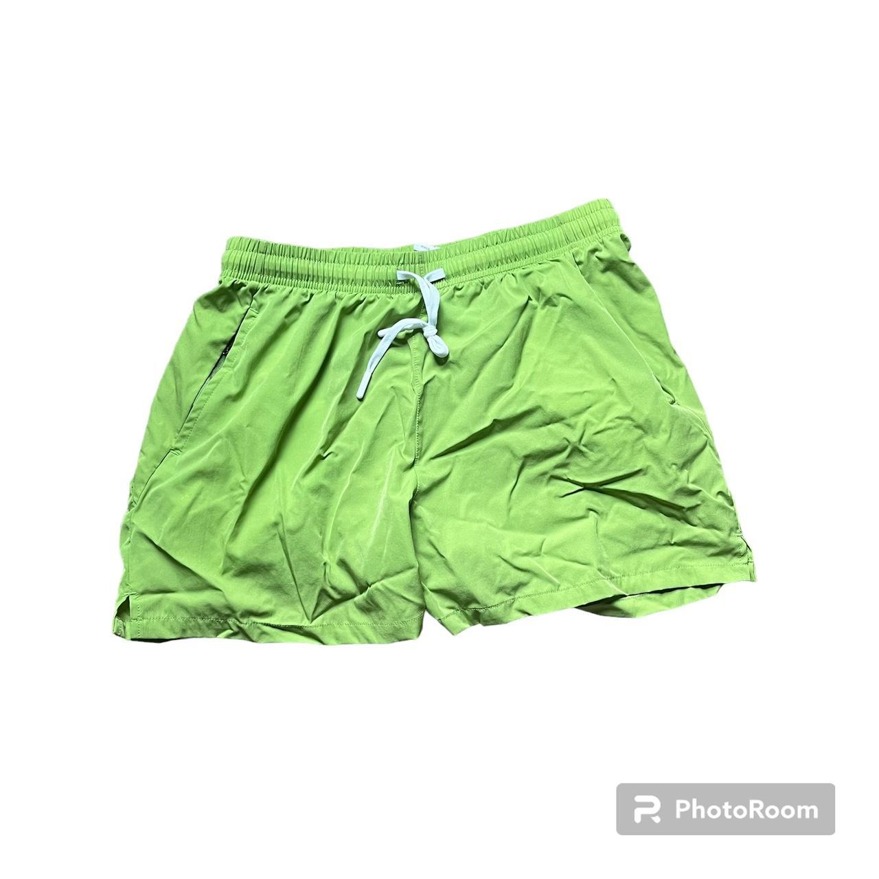 Men’s lime green shorts Dry fit Size medium... Depop