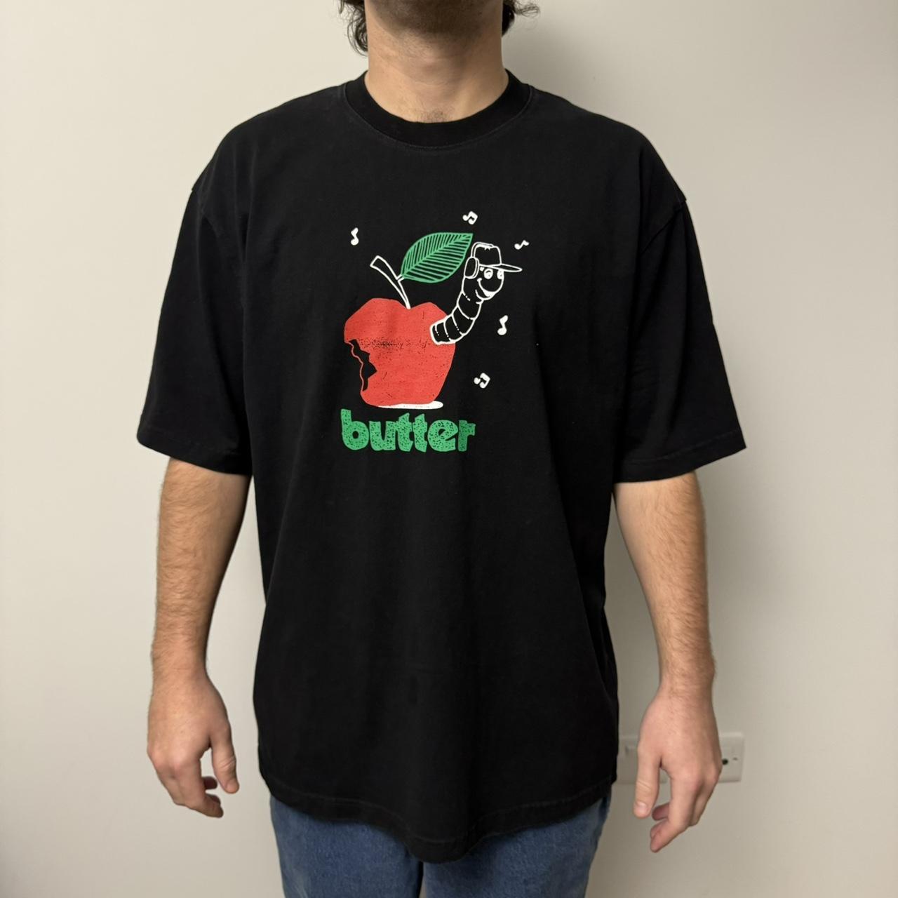 Butter Goods Worm Tee (black), Barely worn and in...