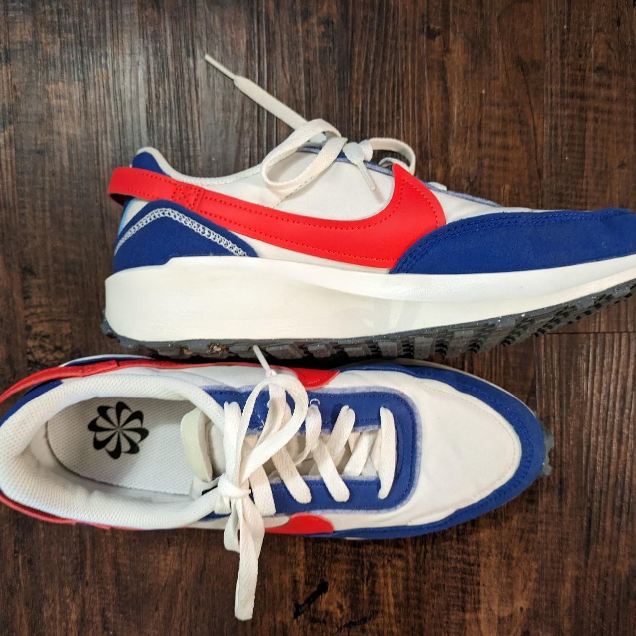 Nike Waffle Debut Swoosh Red White Blue Women's