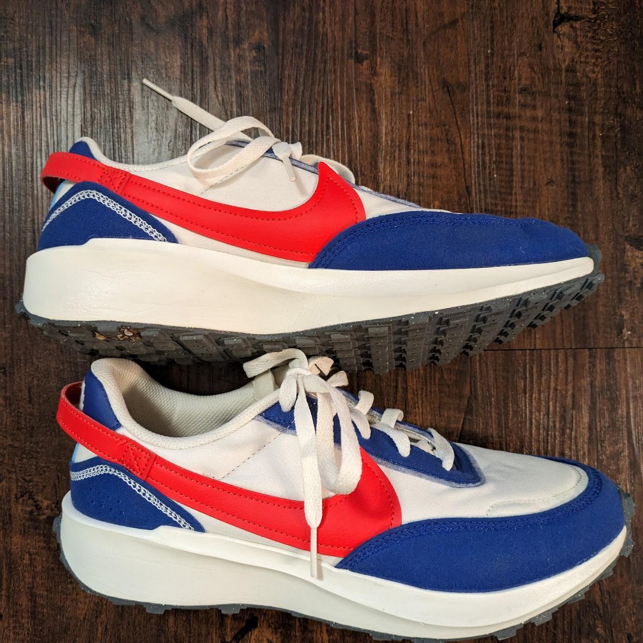 Nike Waffle Debut Swoosh Red White Blue Women's Depop
