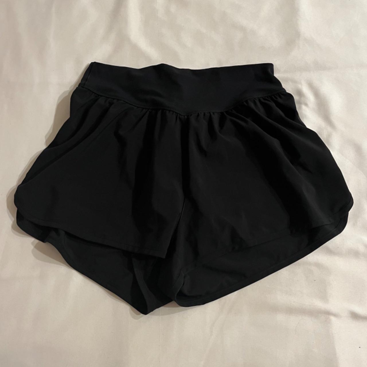black offline aerie nylon running shorts *i