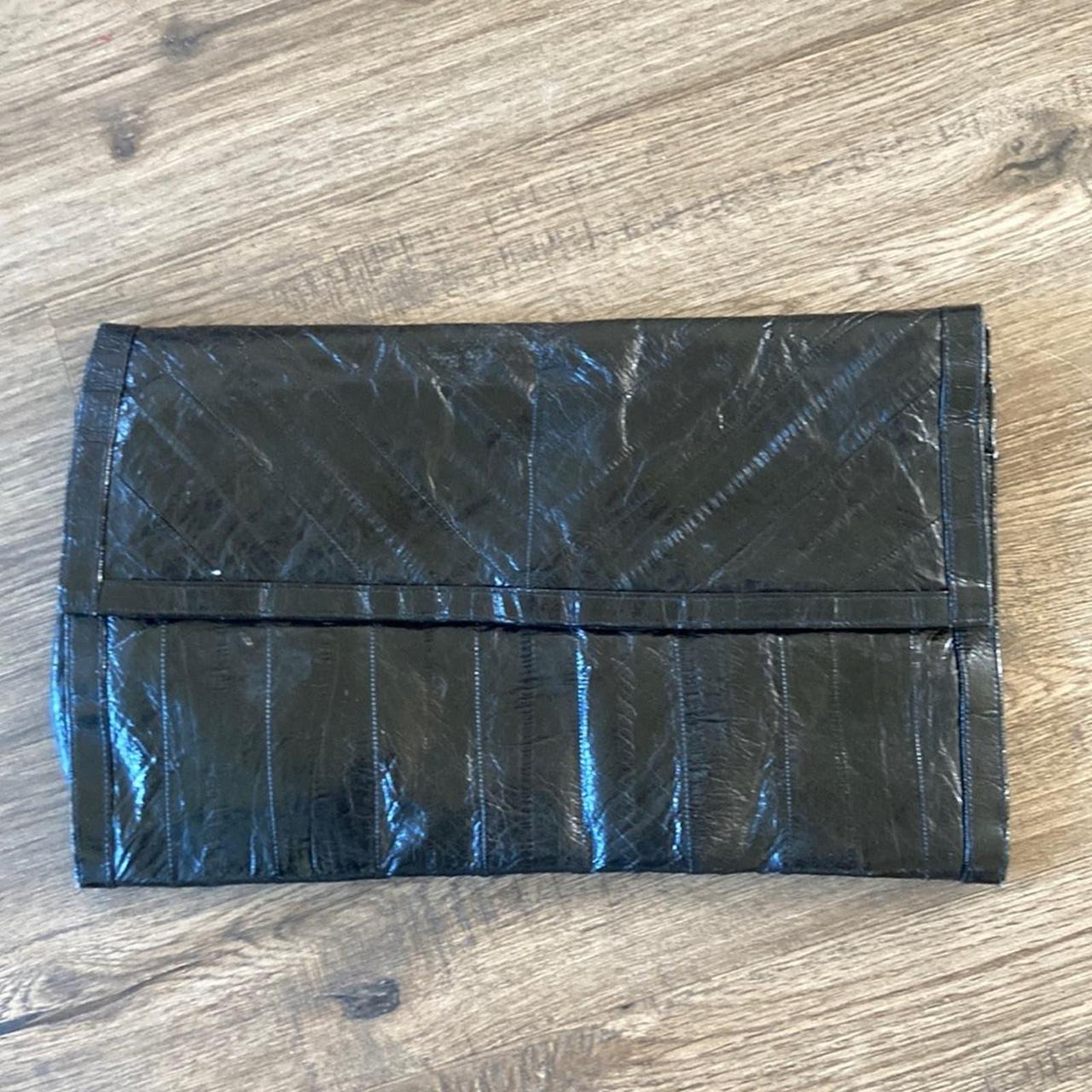 Deals Vintage Genuine leather eel skin gray clutch