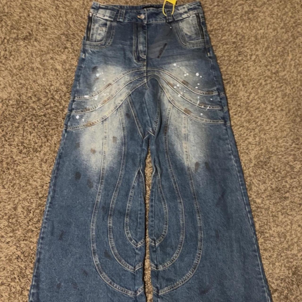 NO FAITH STUDIOS WAVE DENIM BLUE COLORWAY - Depop