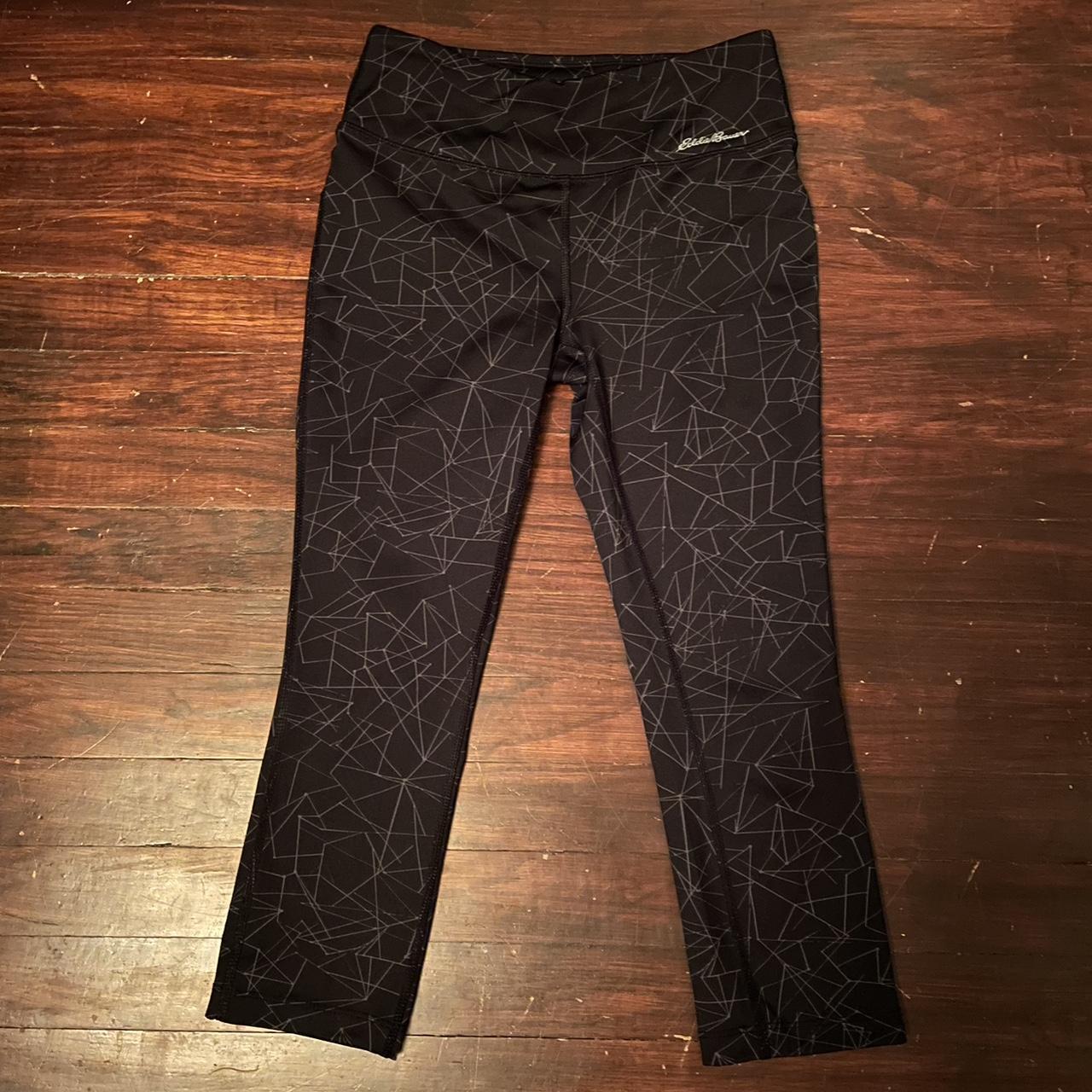 Eddie Bauer Women's Black and Grey Leggings Depop
