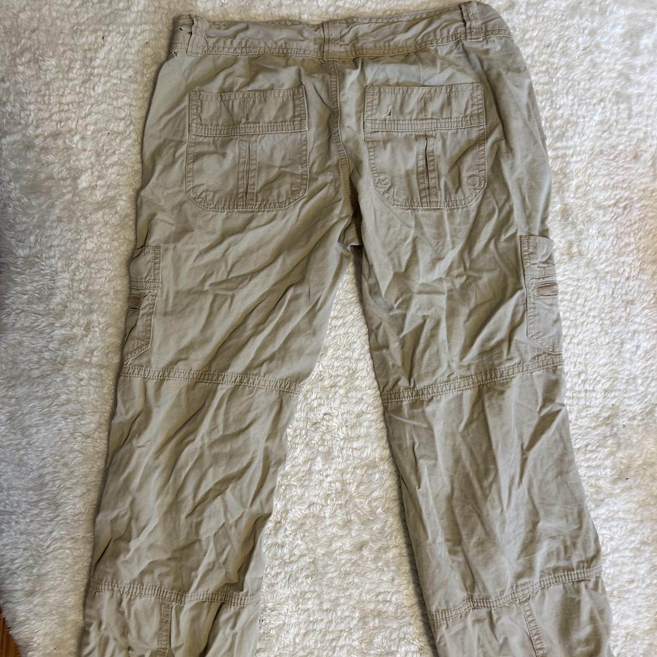 y2k low rise aeropostale tan cargos fit is baggy... Depop