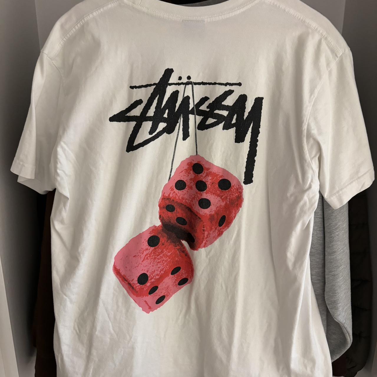 authentic stussy fuzzy dice tshirt size L feel free... - Depop