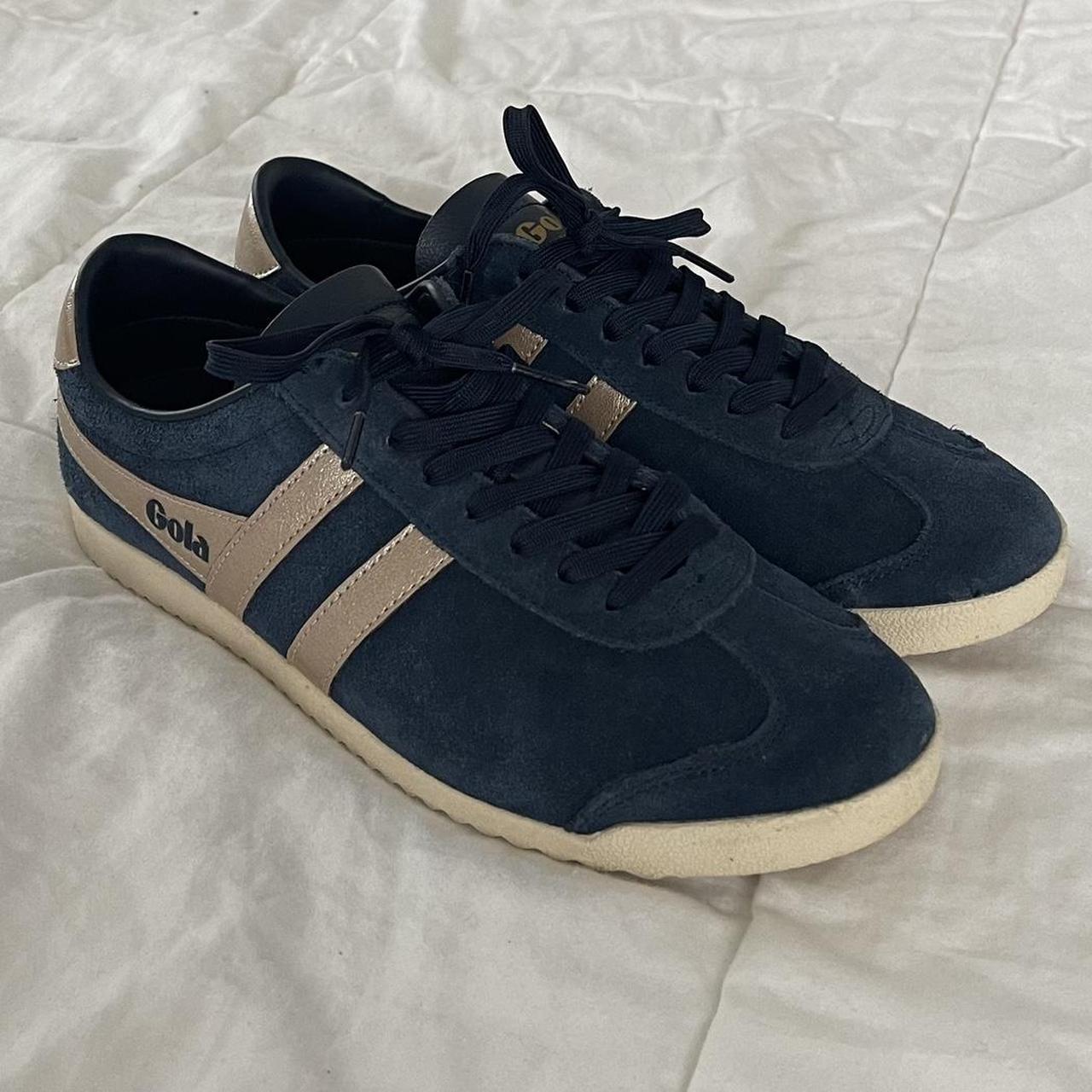 BRAND NEW suede+leather Gola tennis shoes in navy... - Depop