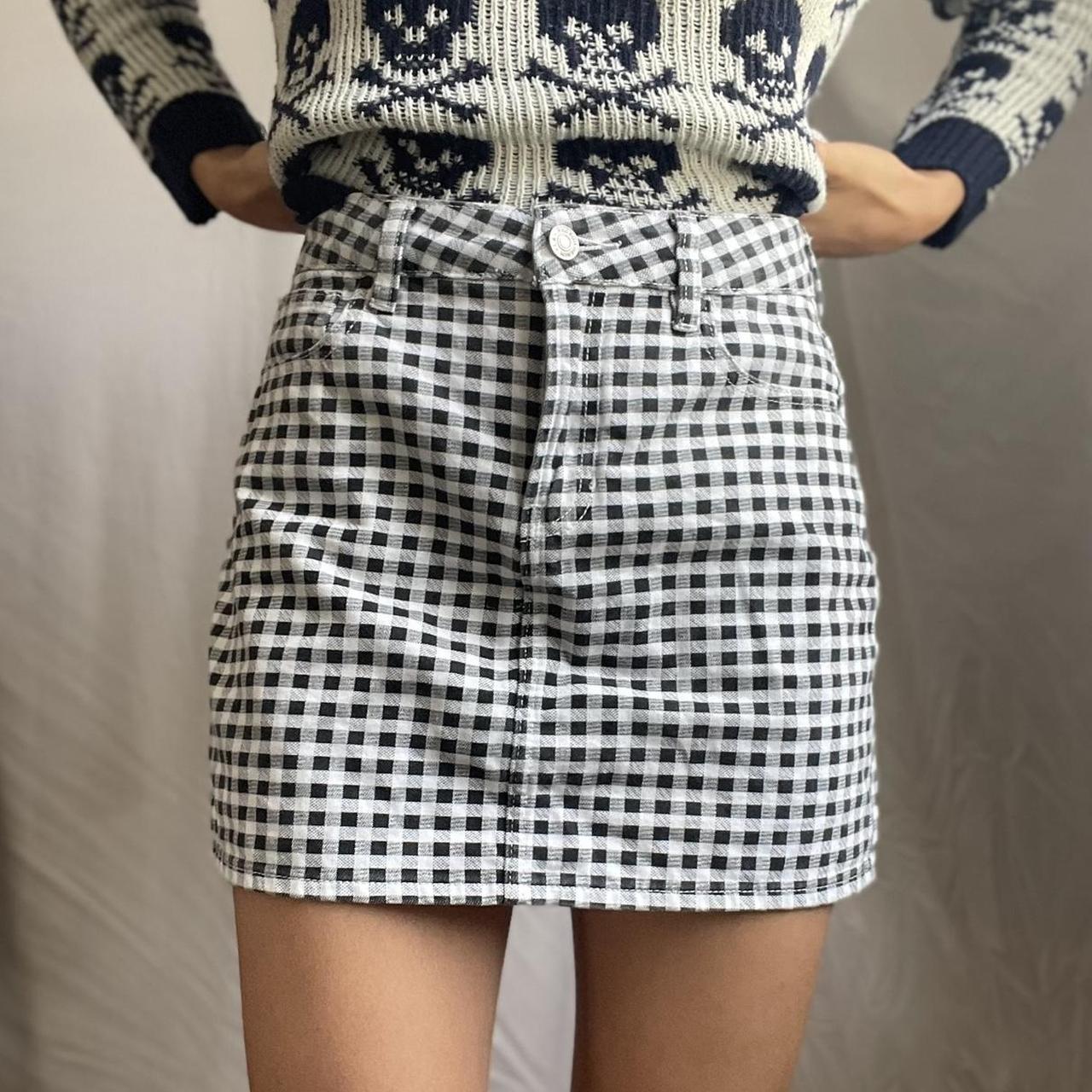 Black and white shop plaid skirt pacsun