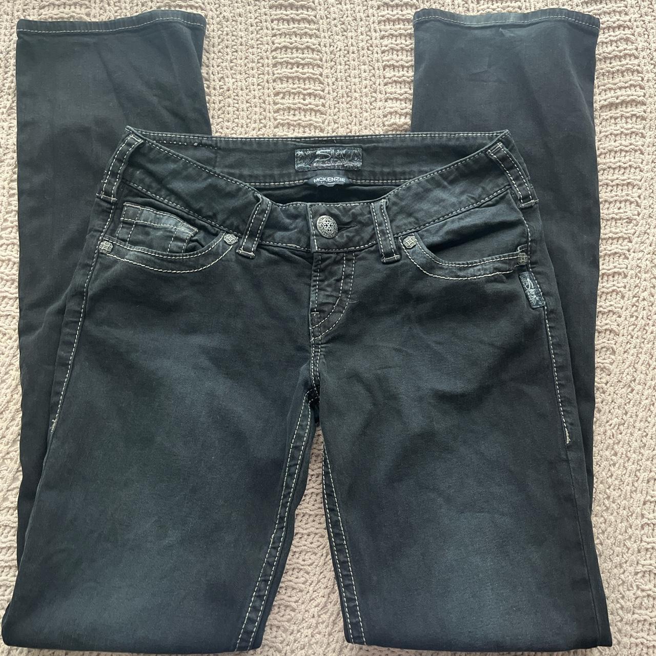 Silver Jeans Co. Women's Black and Grey Jeans | Depop