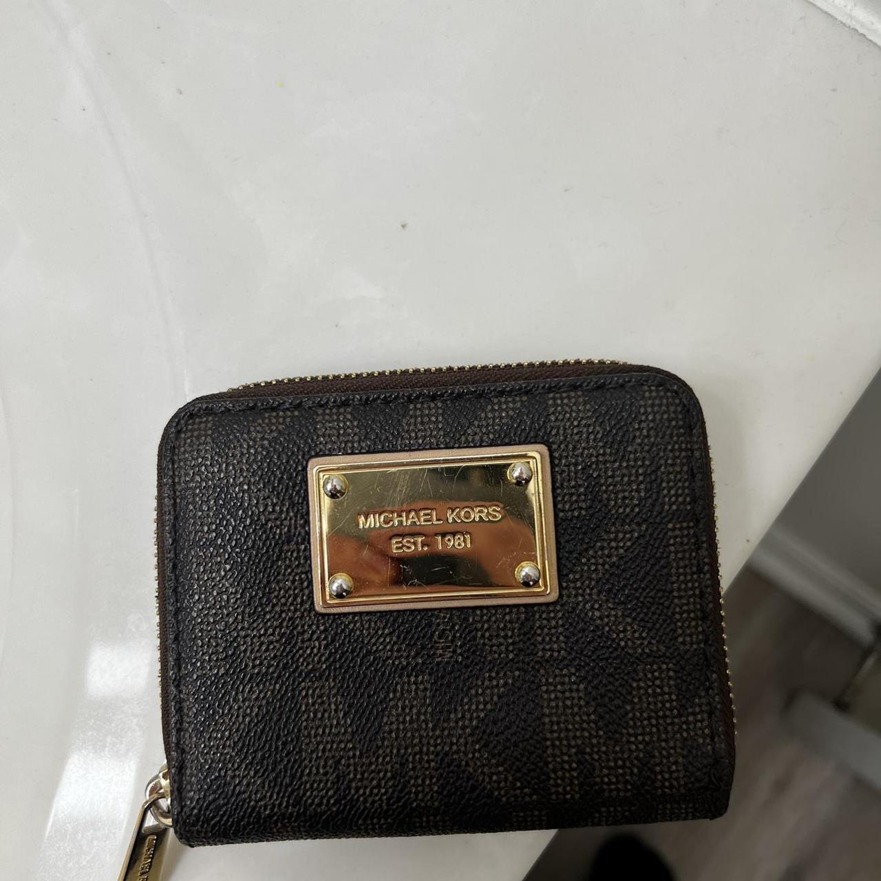 Michael Kors Women's Brown and Gold Wallet-purses | Depop