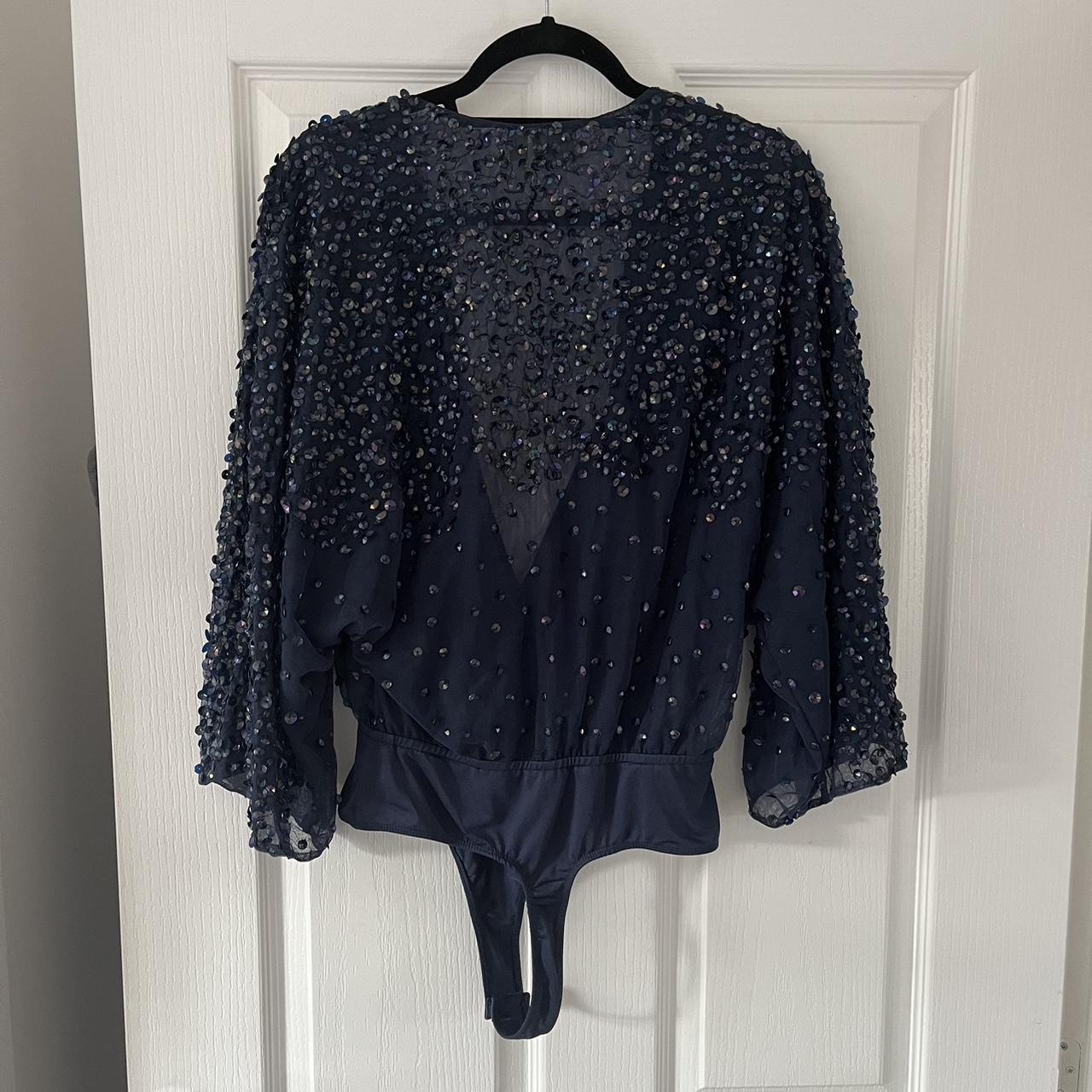 ASOS design tall sequin wrap bodysuit Size Depop