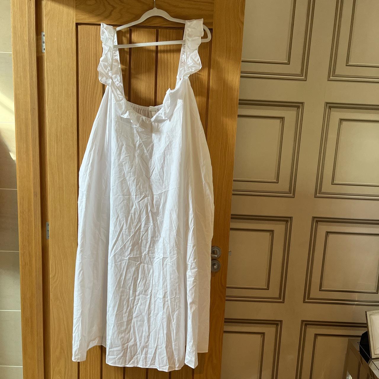 H&M - White Frill Strap Dress - Size XXL REF 107 - Depop
