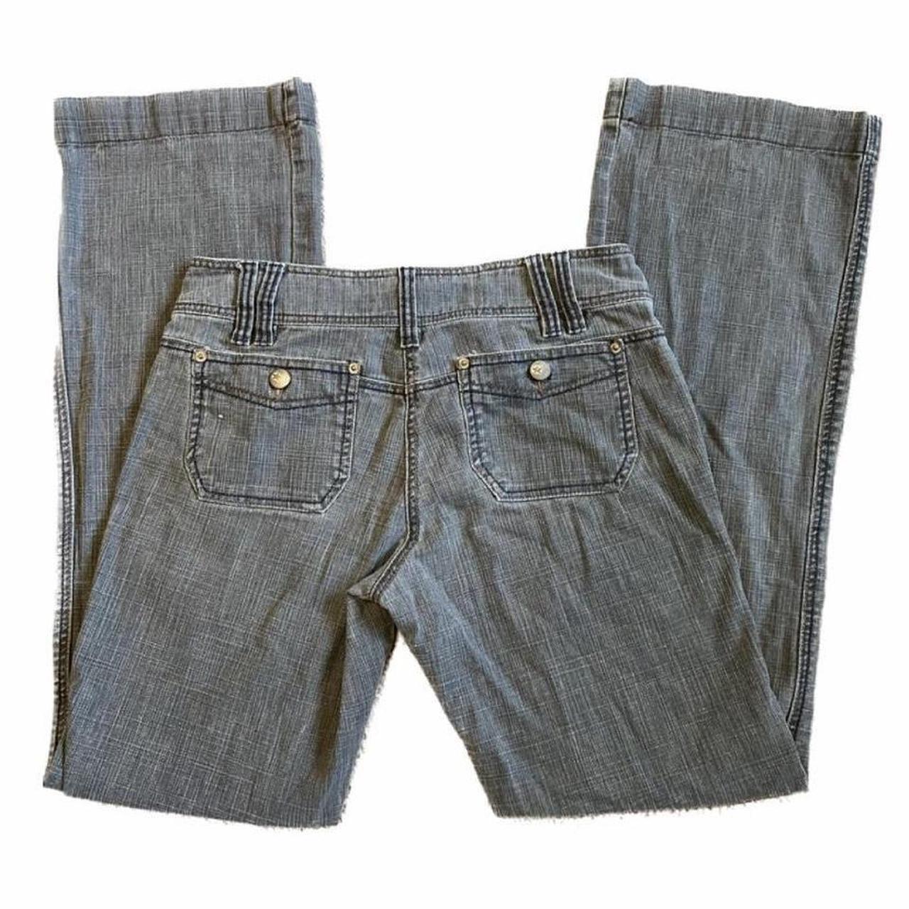 Light Grey bootcut jeans star buttons, pocket... - Depop