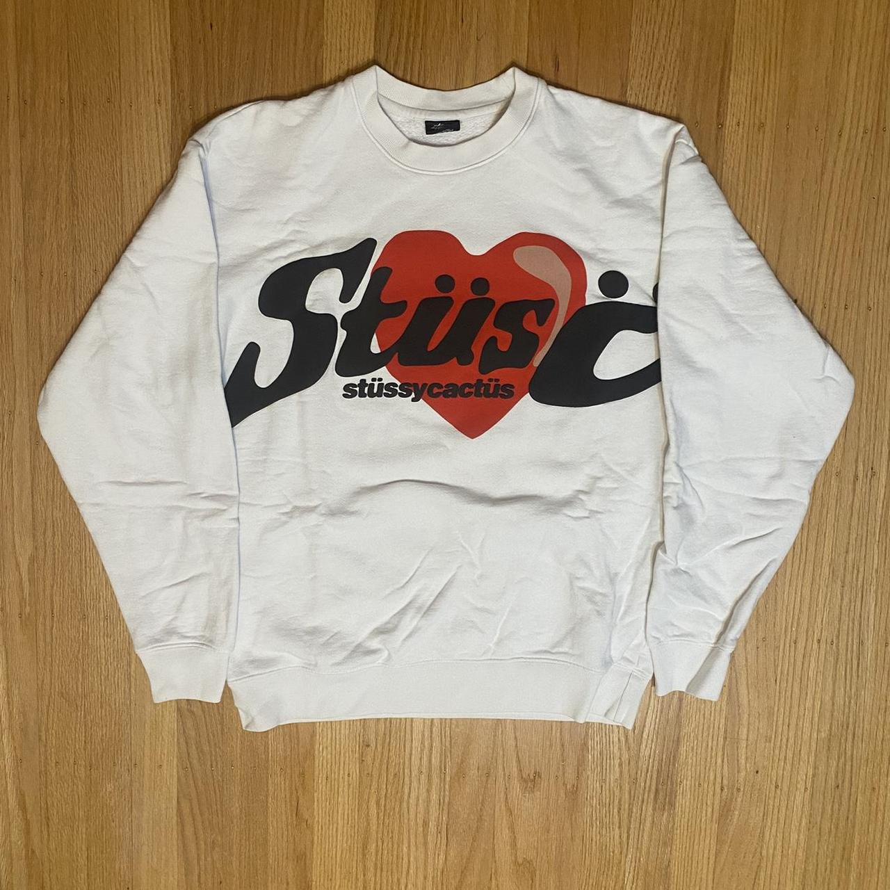 STUSSY X CPFM HEART CREWNECK LABELED S fits more... - Depop