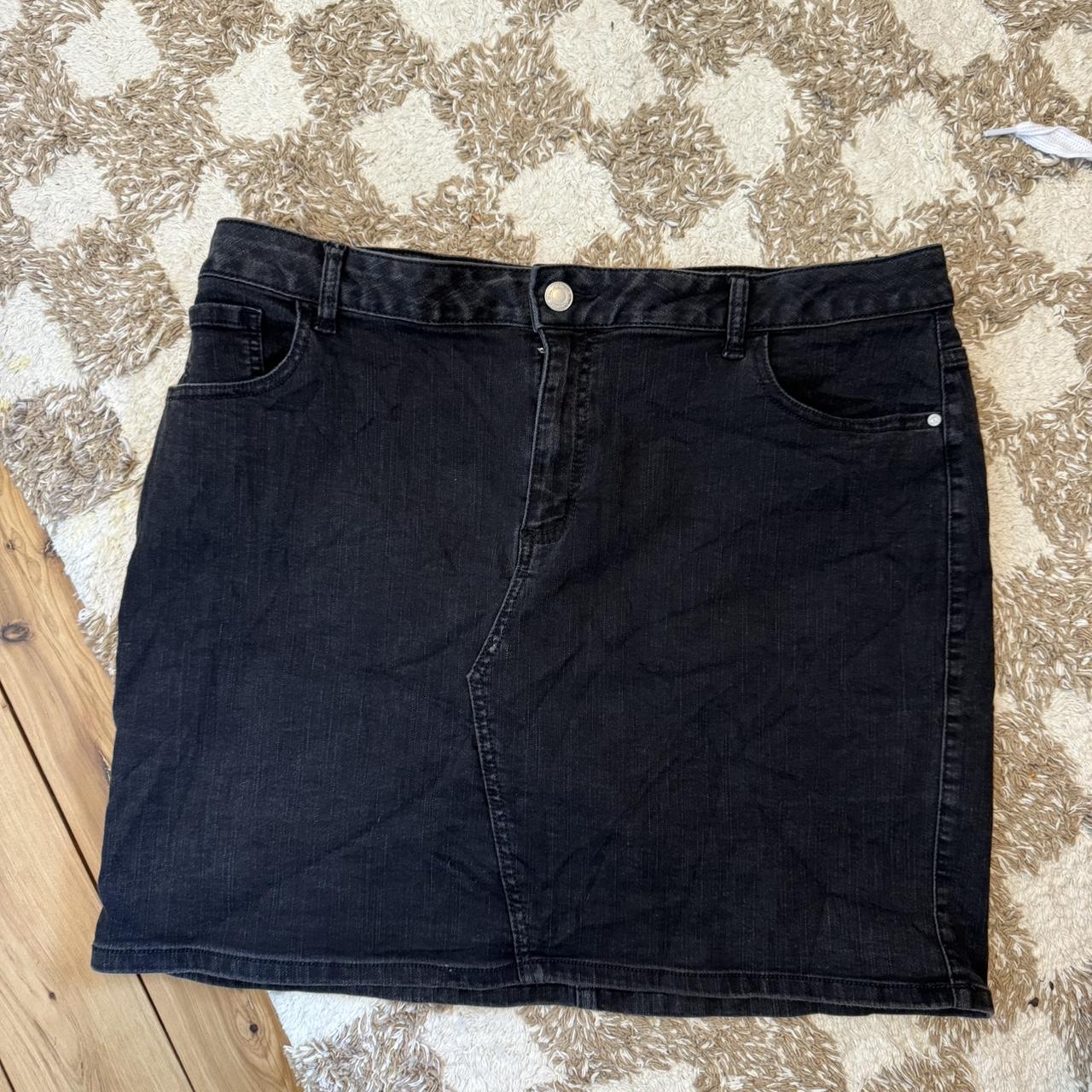 Black denim skirt size 18 best sale