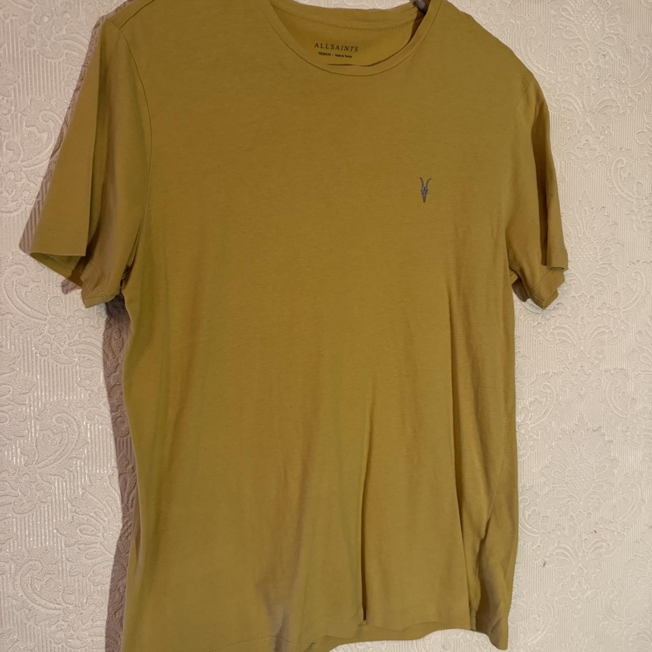 AllSaints Mustard Yellow T shirt. Size M Excellent... - Depop