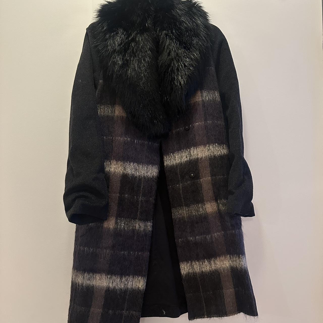 Vera wang wool deals blend faux fur coat