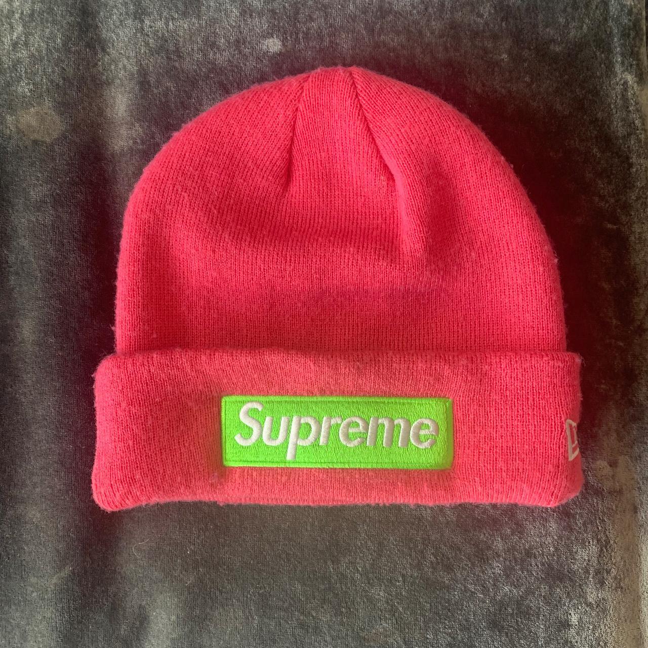 Supreme x New Era Beanie 'Box Logo' Magenta FW17