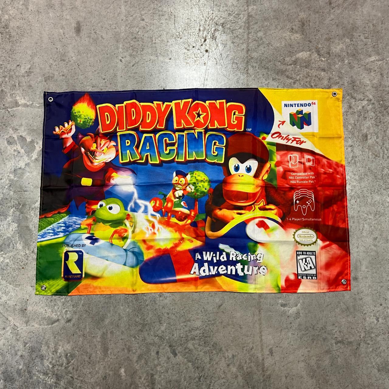 Diddy Kong Racing Custom Wall Flag Banner Tapestry 2... - Depop