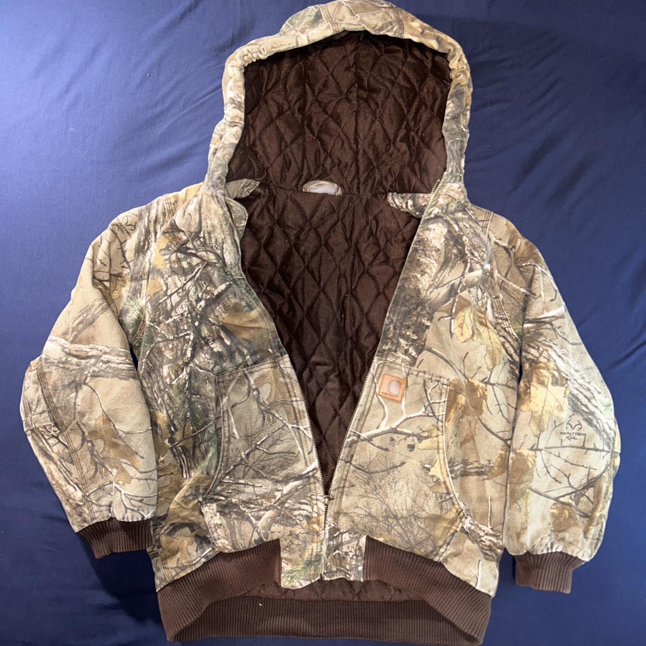 carhartt camo jacket Cropped fit thrifted and... - Depop