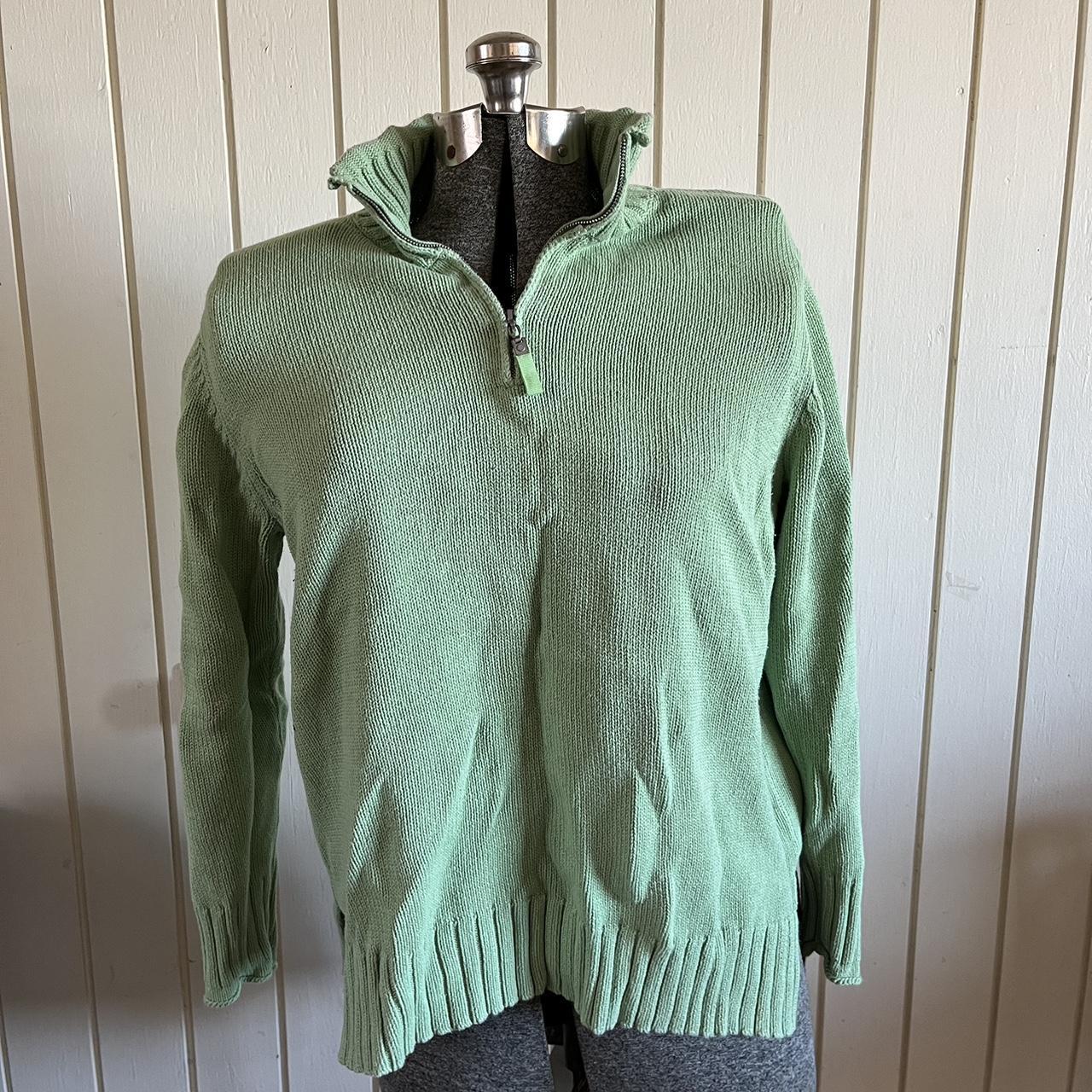 Coldwater Creek Green Half Zip Sweater Depop