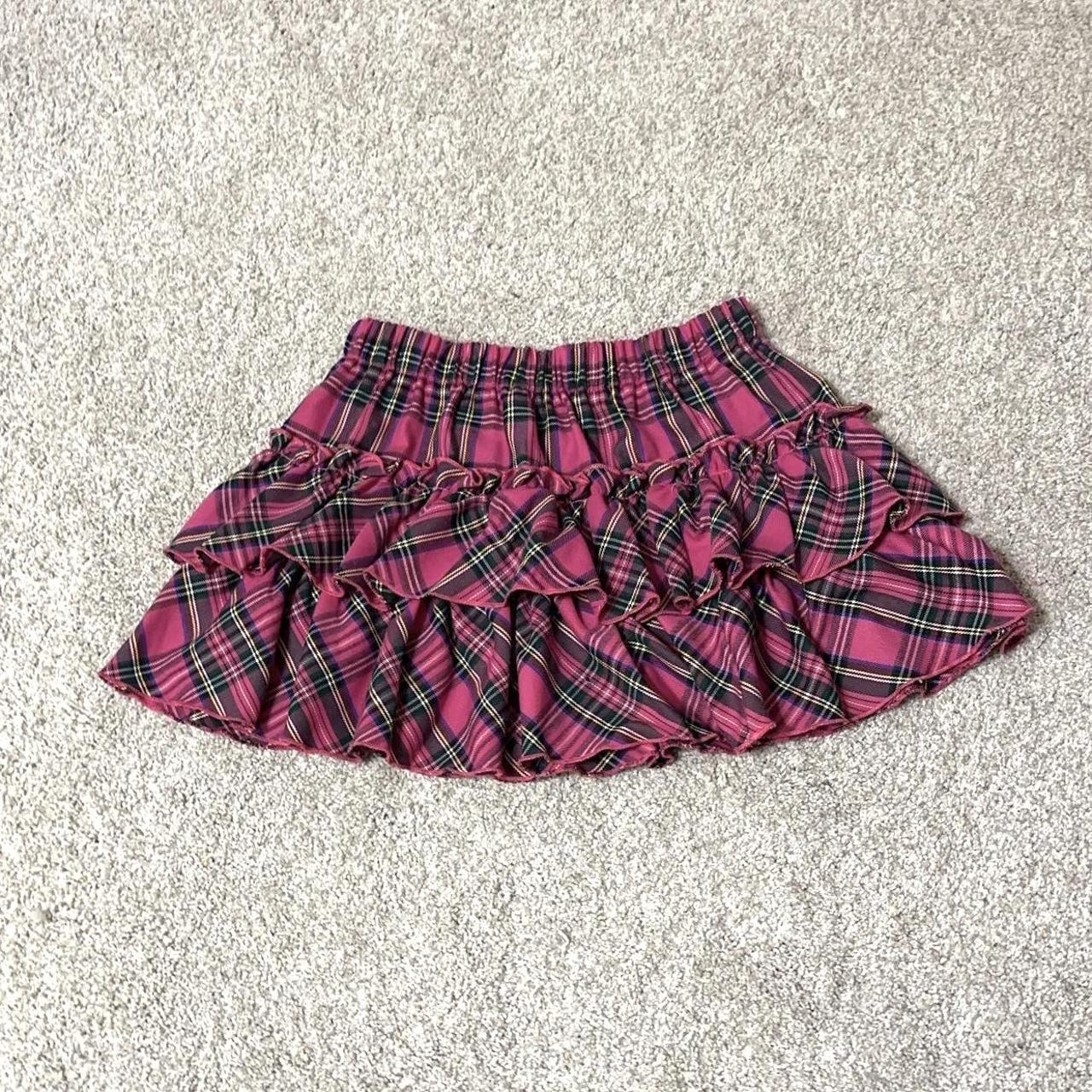 ﾟ¨ﾟﾟ･ ☆ Pink Plaid Mini Skirt Easy To Layer Depop