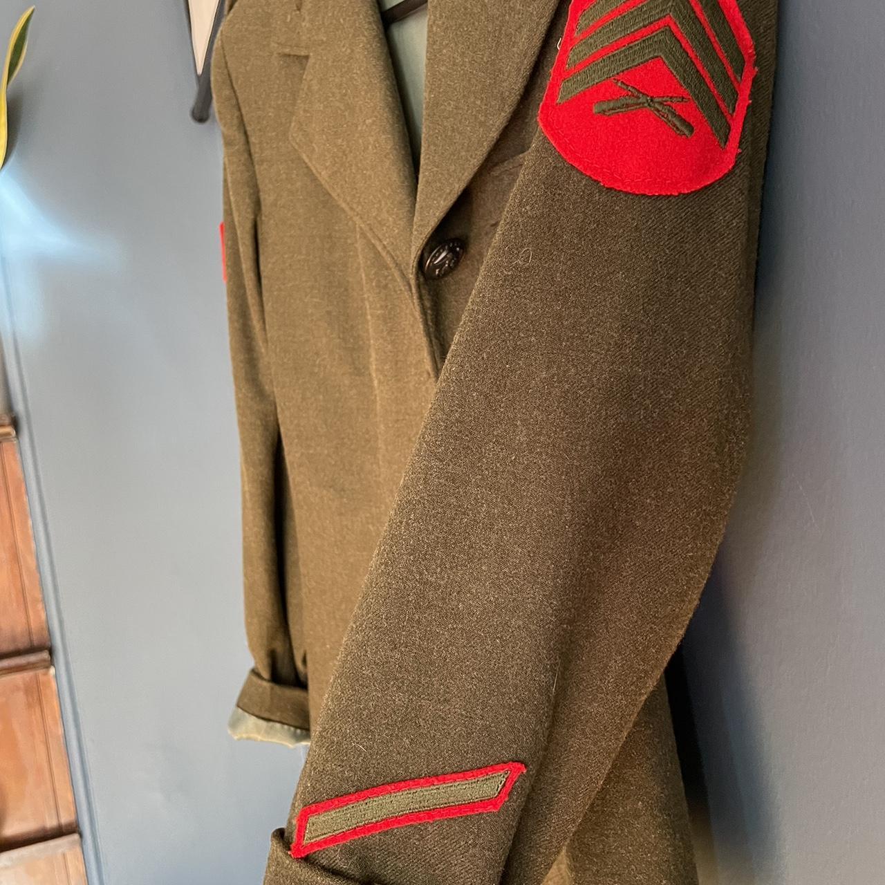 Incredible vintage army style jacket with beautiful... Depop