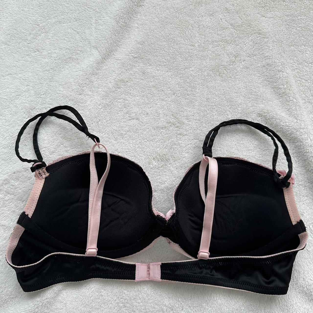 Victorias Secret Womens Black And Pink Bra Depop 2684