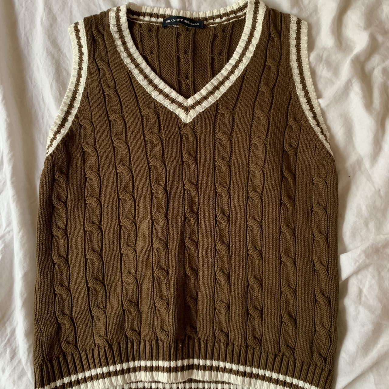 brandy melville brown sweater vest one size tags... Depop