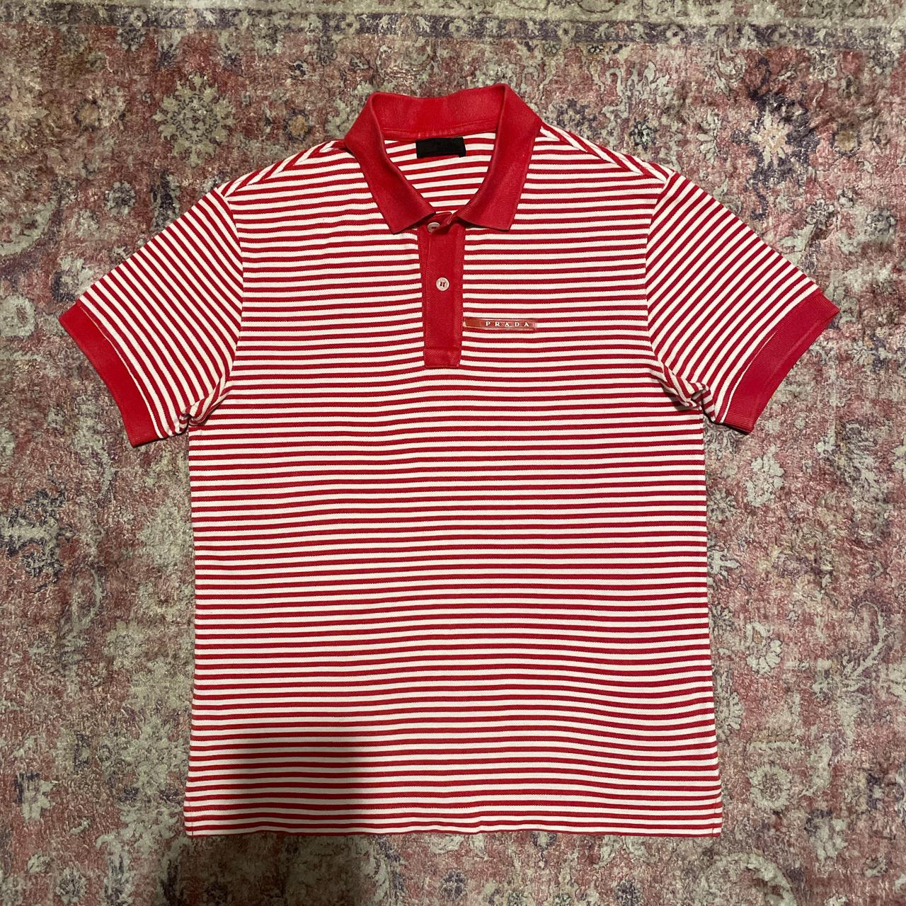 Prada striped polo shirt best sale