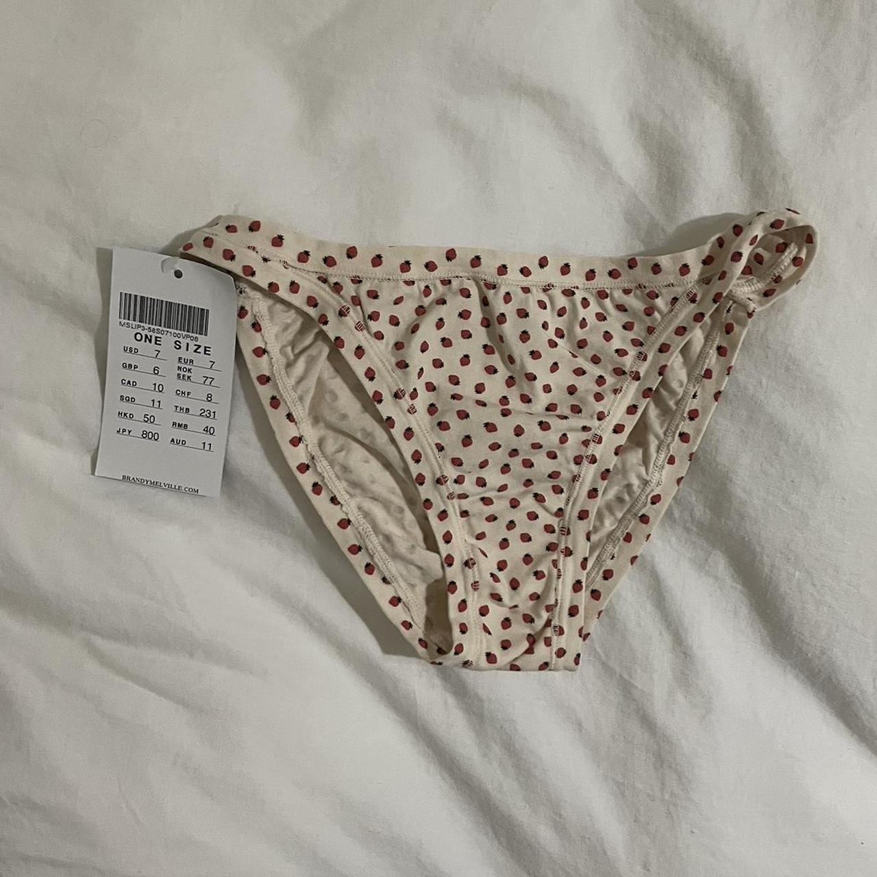 Brandy Melville strawberry underwear (bikini... - Depop