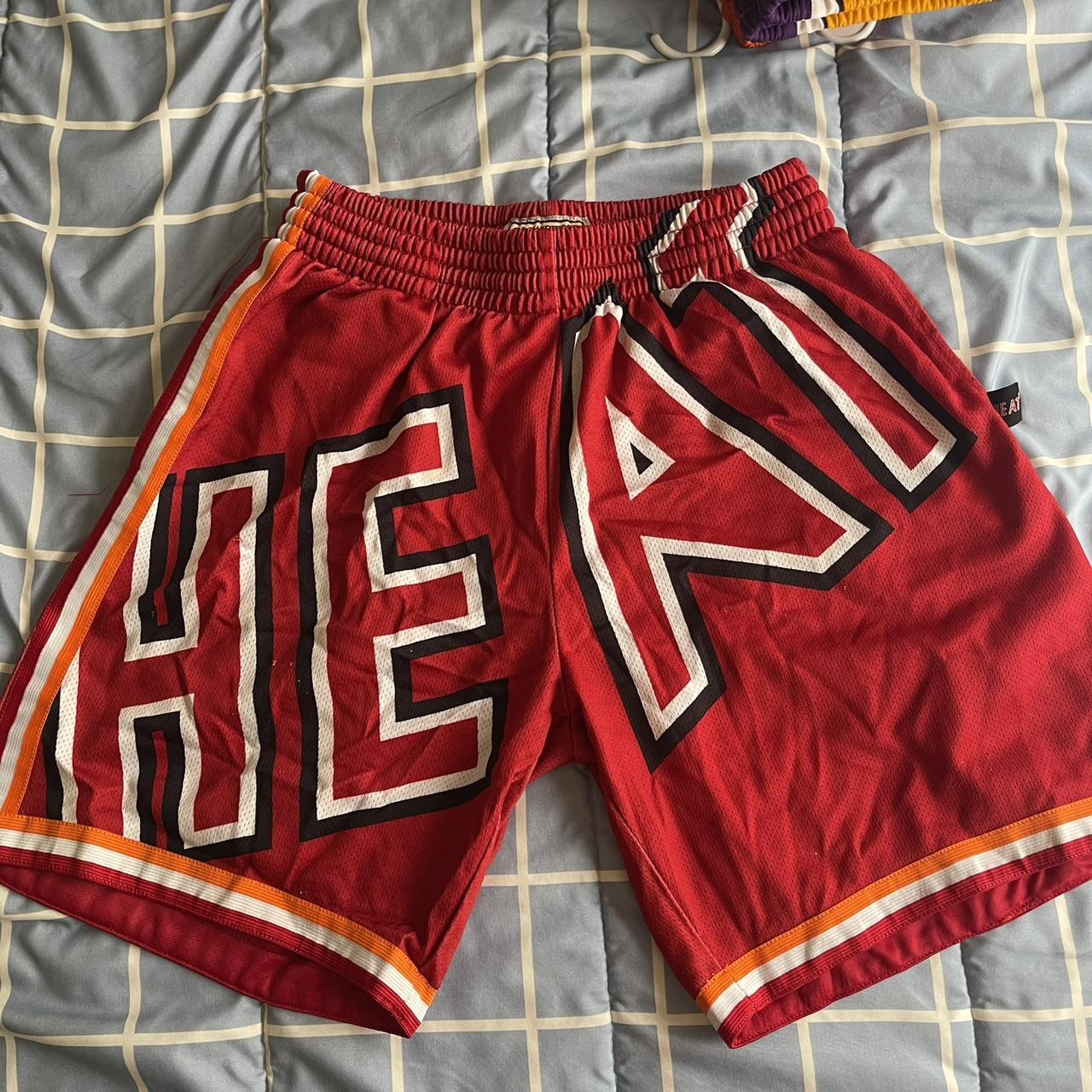 Mitchell & Ness Men's Shorts - Red - M – Red and white Miami heat Mitchell and …