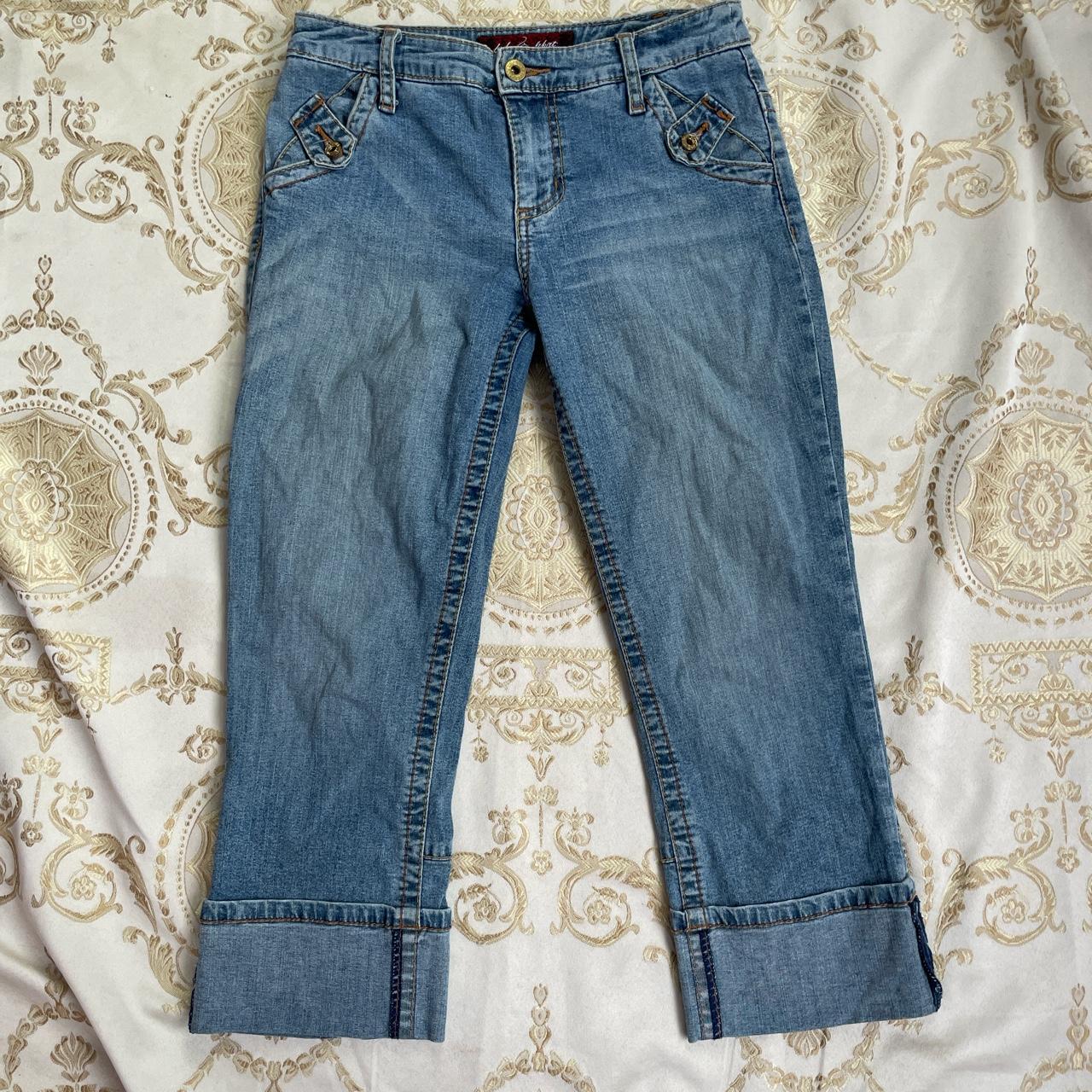 Major Y2K BabyPhat Capri Jeans 🧸 size 3 14 inch... - Depop