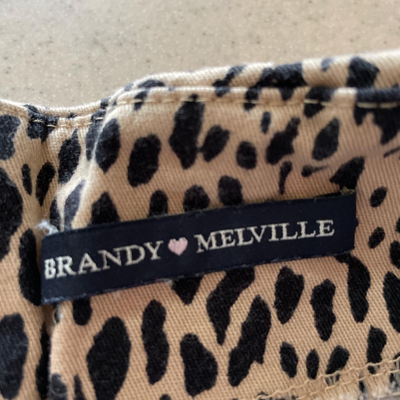 Brandy Melville Women's Tan and Black Skirt (2)