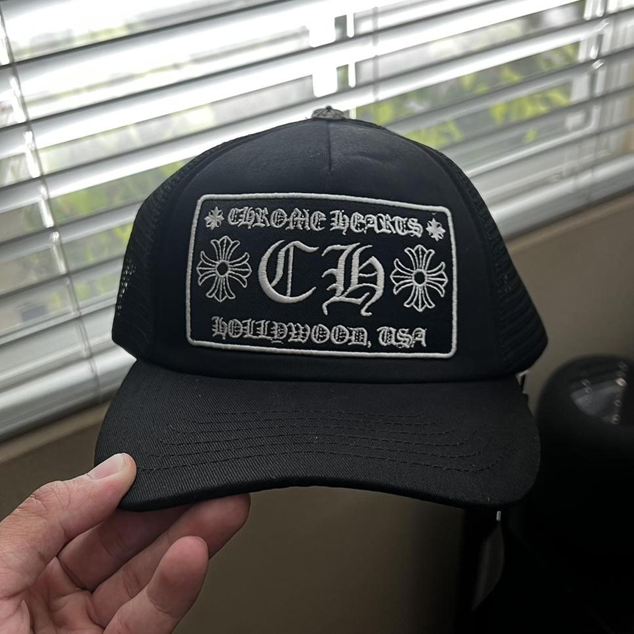 Chrome Hearts Trucker Hat Black New... - Depop