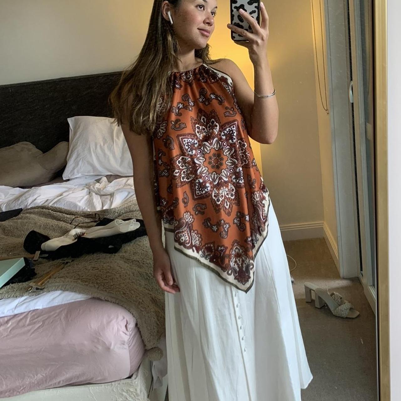 ZARA Satin scarf halter top 🍁 Size Small Elegant... Depop