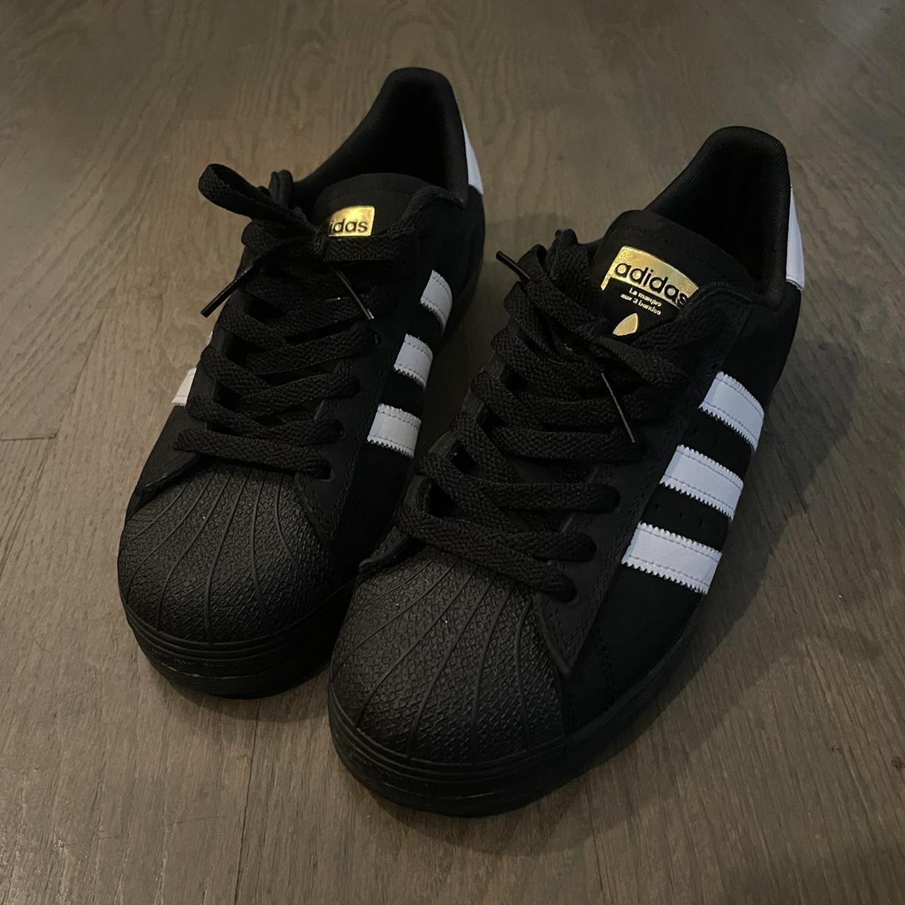 adidas superstar adv - nubuck black/white mens... - Depop