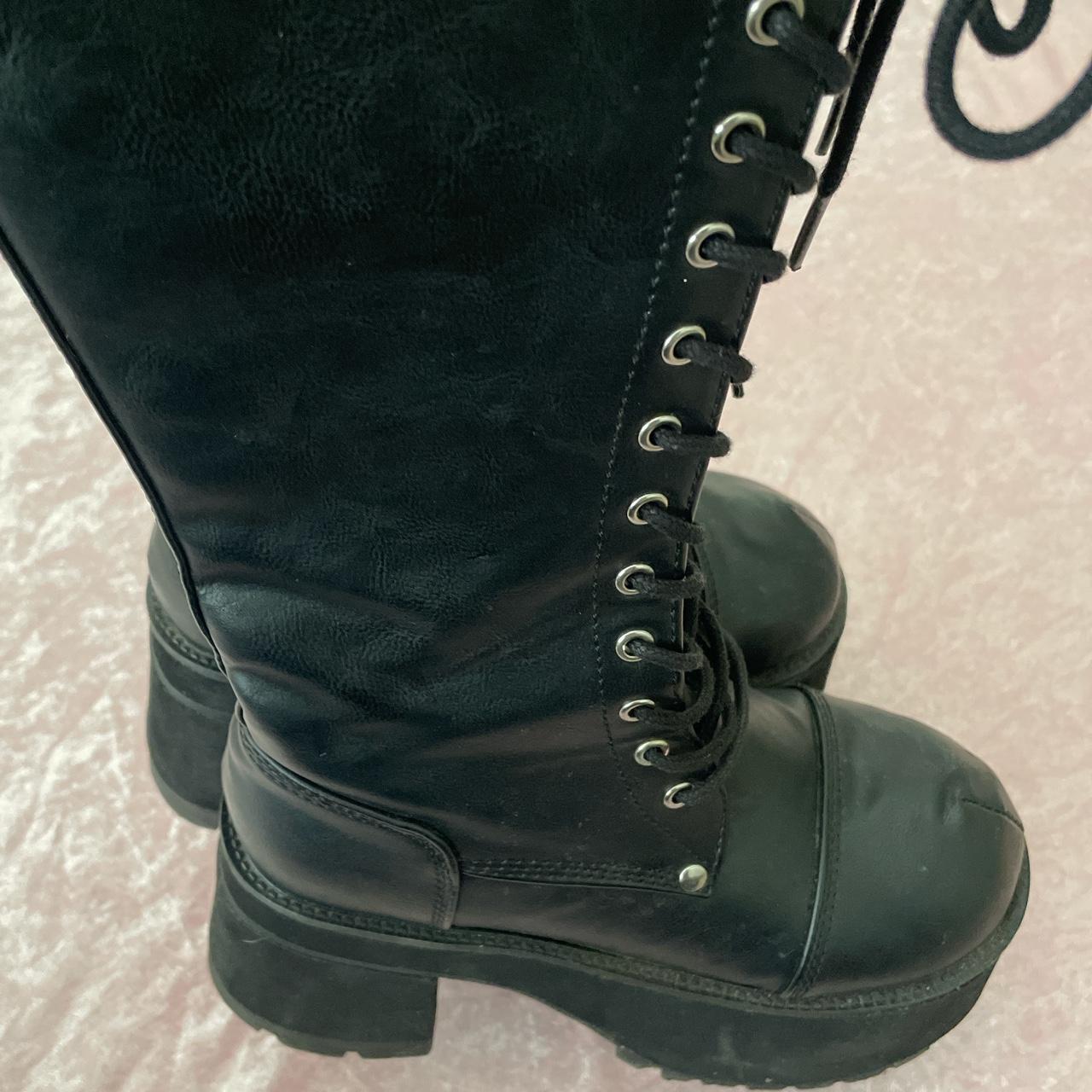 Demonia Ranger Tall Combat Platform Boots Size 6 Depop