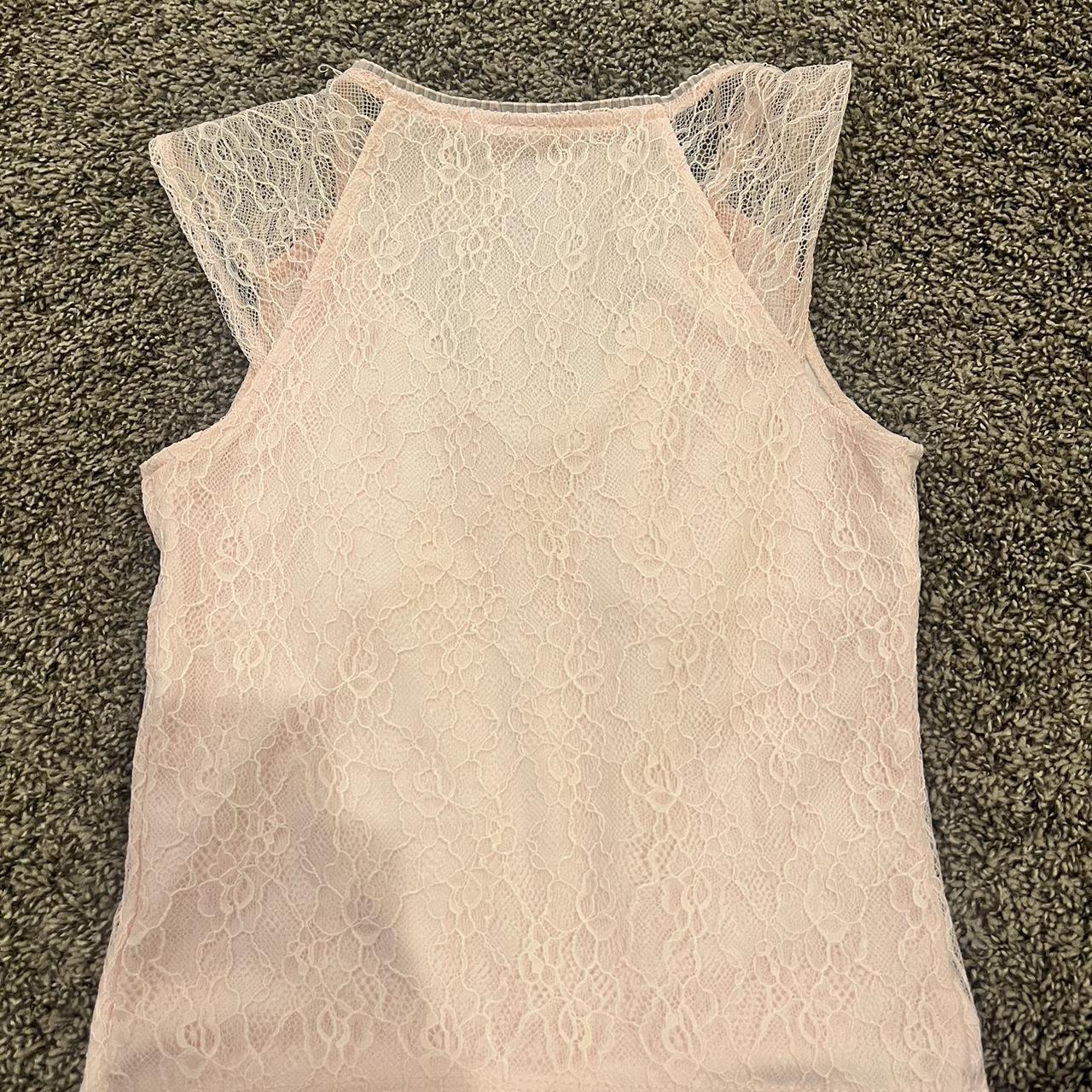 vintage light pink lace top so cute and i love the... - Depop