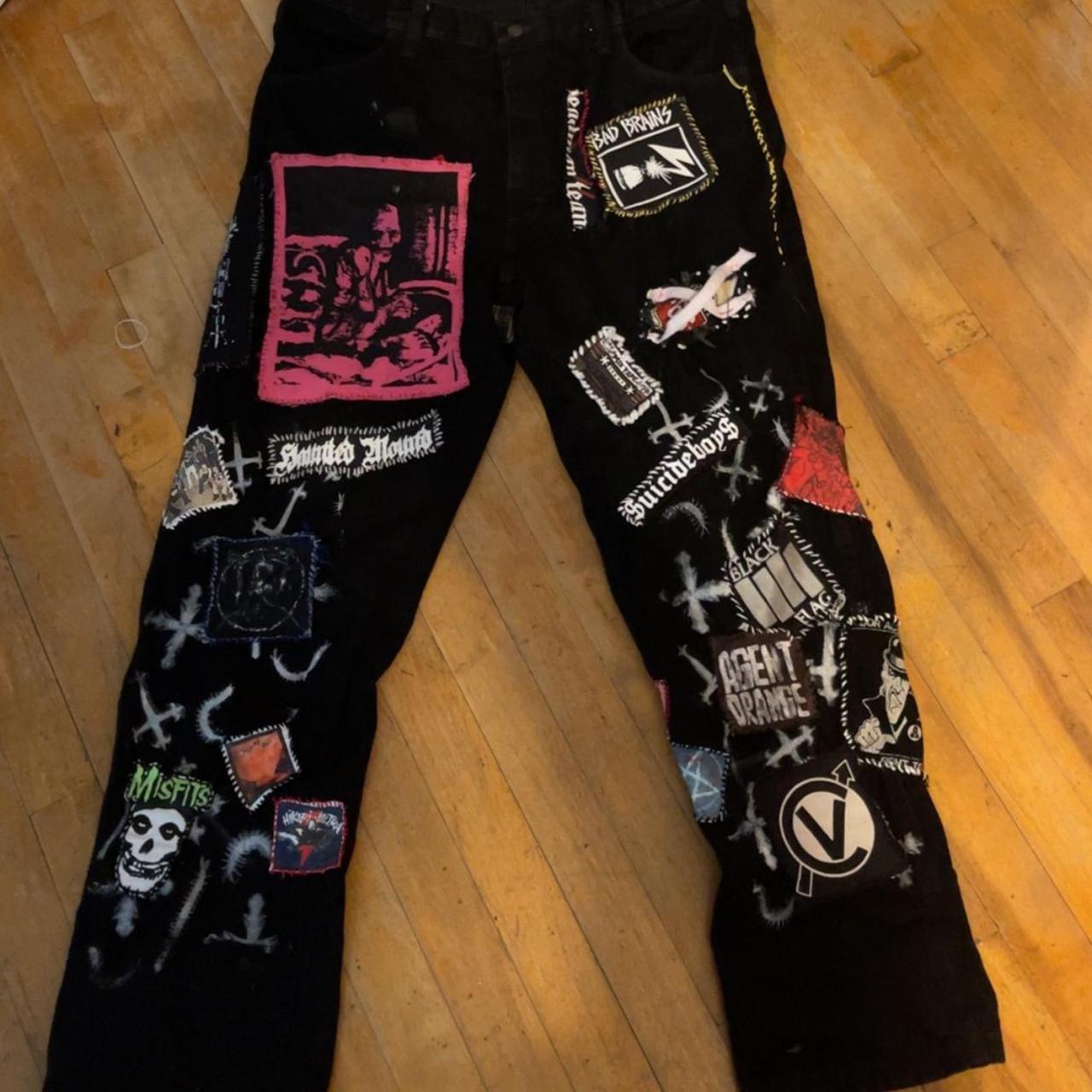 Custom Hand Painted Jeans Vintage High Waist With Ripped Knee Details  Original Design -  Canada