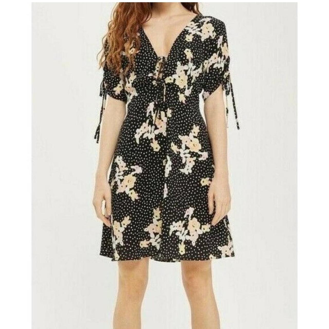 Topshop Asos Polka Dot Wrap Dress Lost Ink At Asos Black White