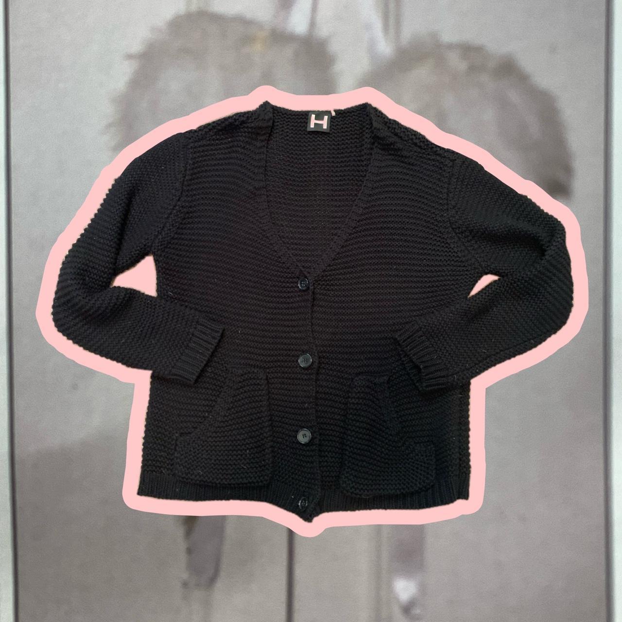 Black oversized knit cardigan. Super cozy oversized... - Depop
